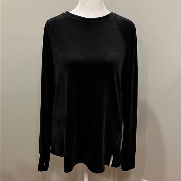 Lilly Pulitzer Tops - Lilly Pulitzer Blythe Velour Pullover in Onyx Black Long Sleeve Size Small